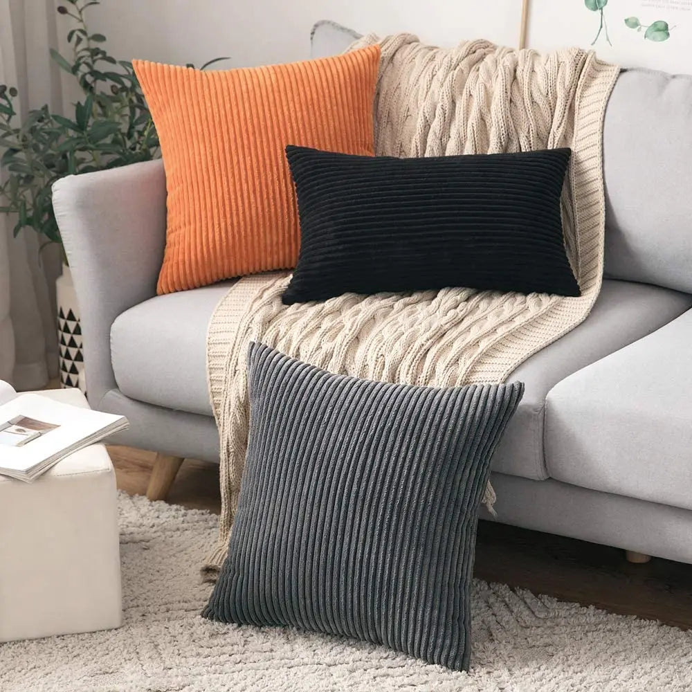 Cool And Soft Corduroy Cushion Covers - Many Colours & 2 sizes
