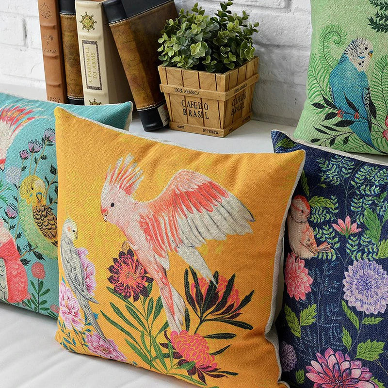 Cool & Colourful Parrot Cushion Covers 18inx18in