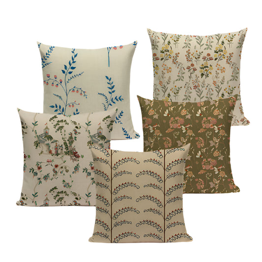 Stylish Vintage Floral Cushion Covers - 18in x 18in or 45cm x 45cm