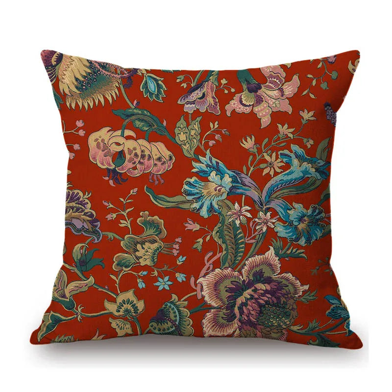 Burgundy Vibrant Vintage Floral Cushion Covers William Morris