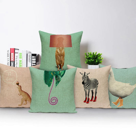 Retro Cool & Abstract Animal Art Print Cushion Covers 18in x 18in