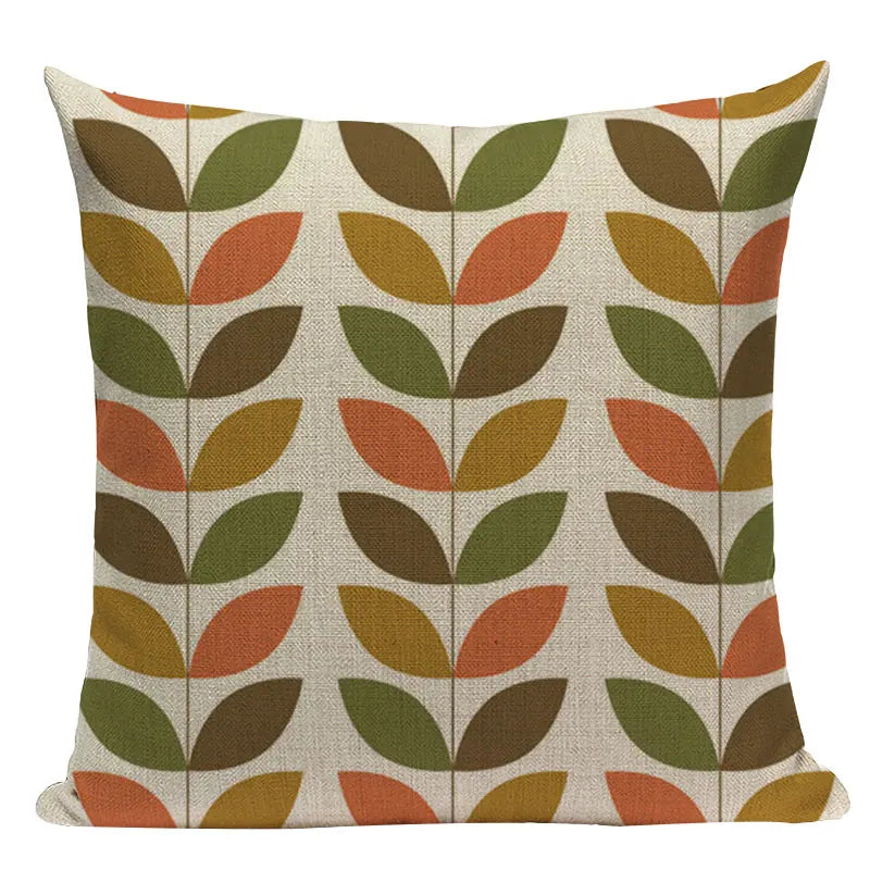 Linen Retro Floral Cushion Covers