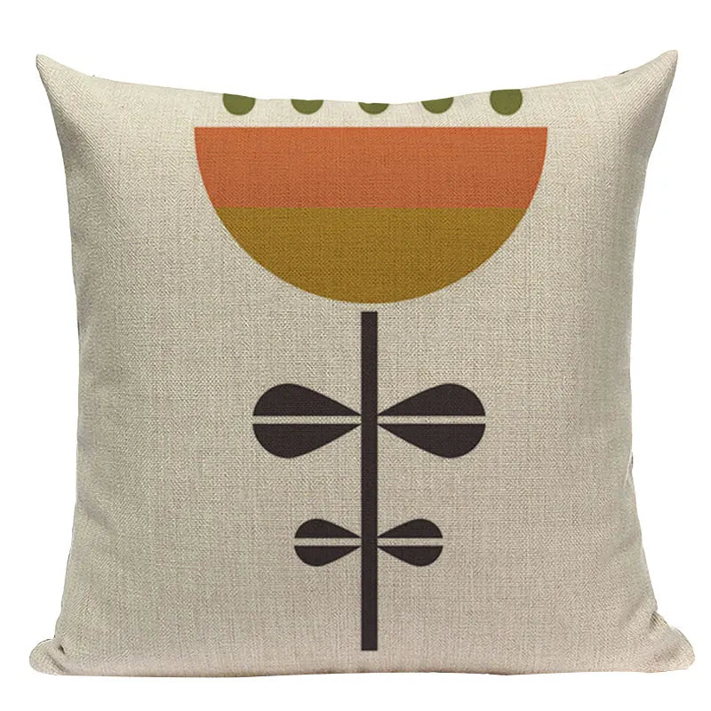 Linen Retro Floral Cushion Covers