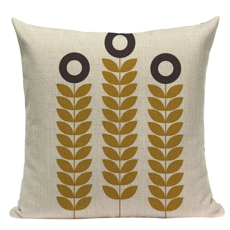 Linen Retro Floral Cushion Covers