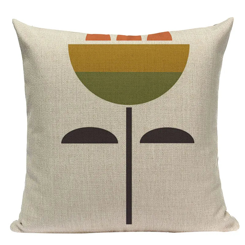 Linen Retro Floral Cushion Covers