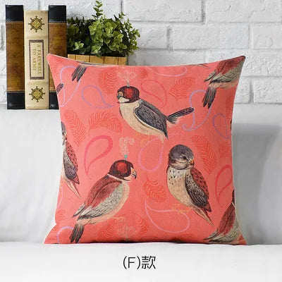 Cool & Colourful Bird Cushion Covers 18inx18in