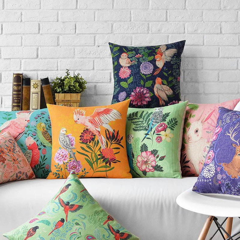 Cool & Colourful Parrot Cushion Covers 18inx18in
