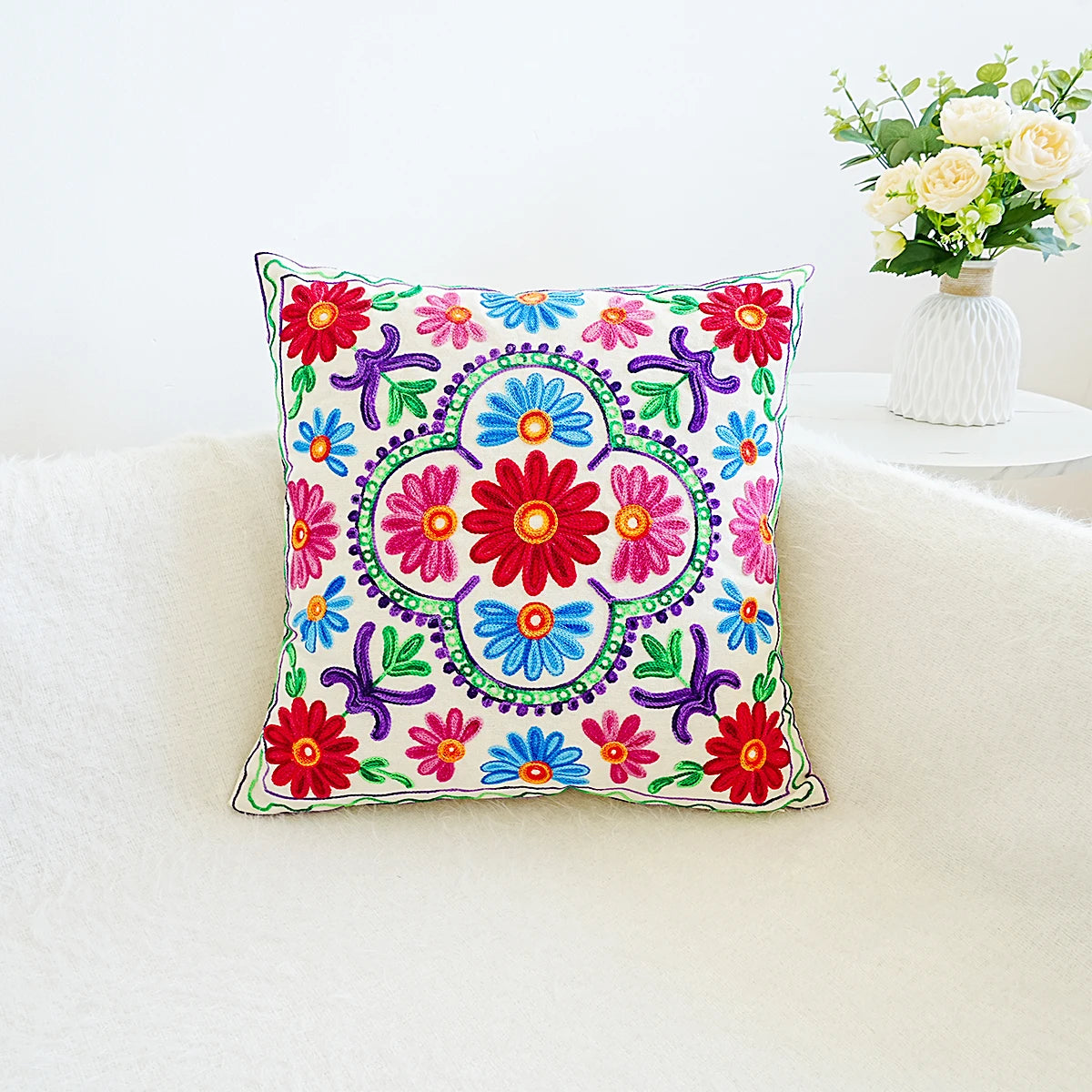 Bohemian Mandala Embriodered Cushion Covers - 18in x 18in