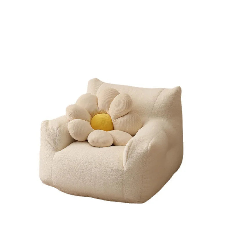 Cream Soft Teddy Armchair Bean Bag For Young Children (Inlcudes filling)