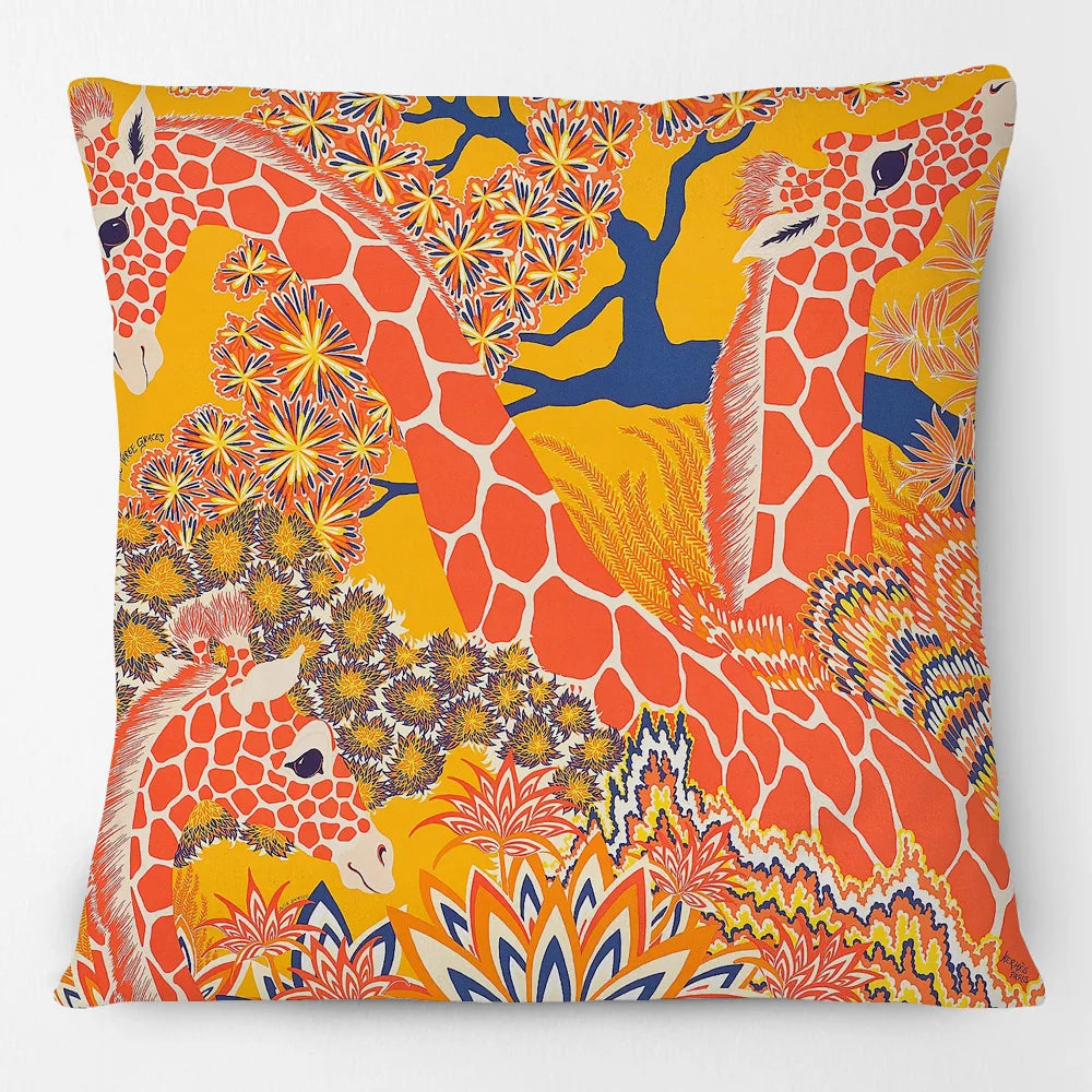 Colourful Jungle Giraffe & Zebar Cushion Covers 18in (45cmx45cm)