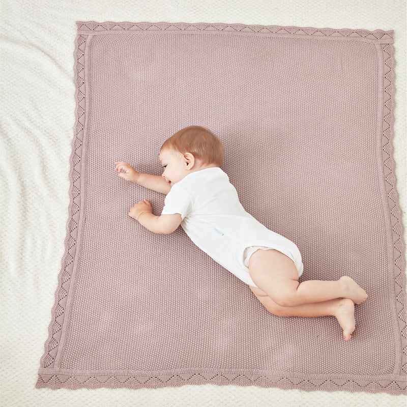 Personalized Cotton Wool Blankets With Baby Name - Ruffle Edge Knit Blanket