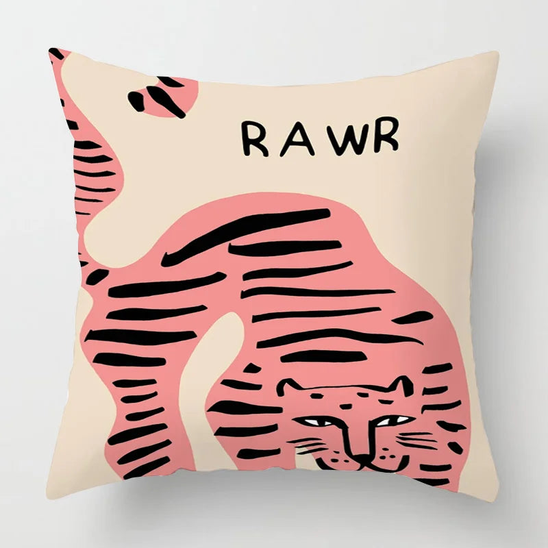 Colourful Abstract Art Leopard Printed Cushion Covers - 2 Sizes