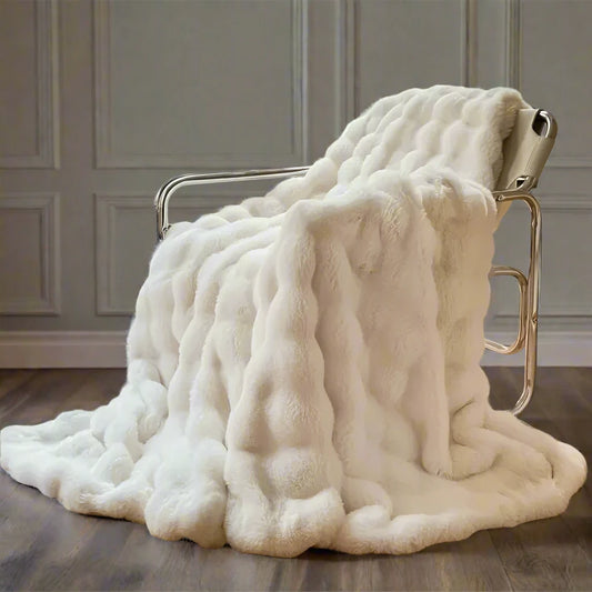 Cream Soft & Fluffy Faux Fur Blankets