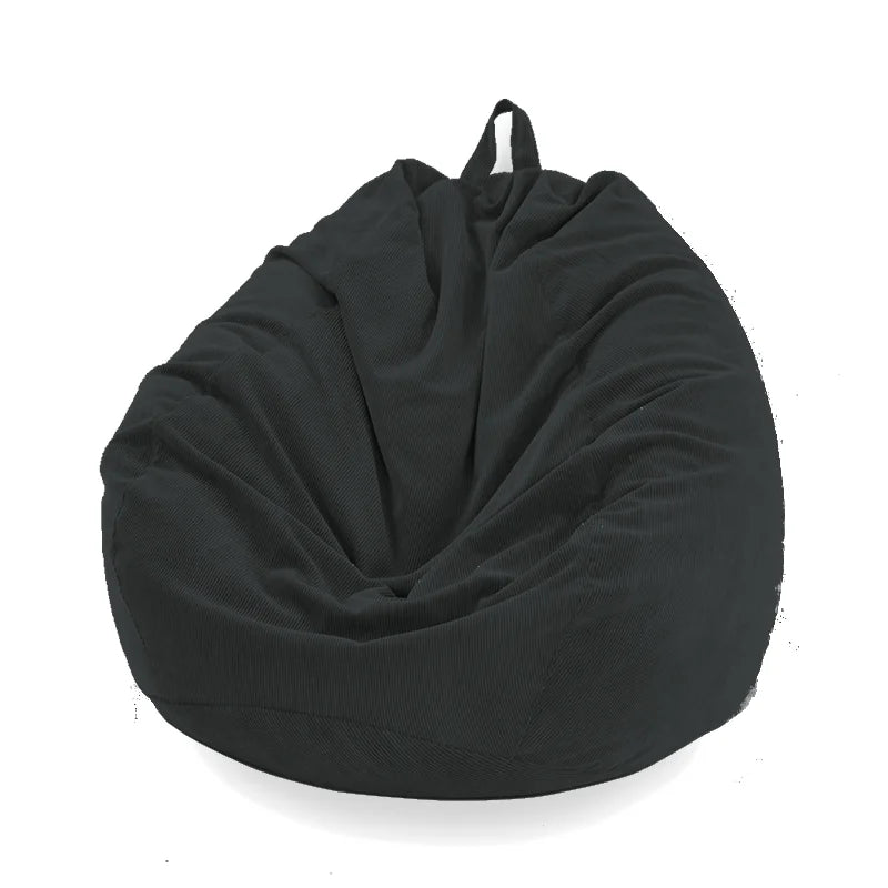 Black Thin-Lined Corduroy Bean Bag Covers