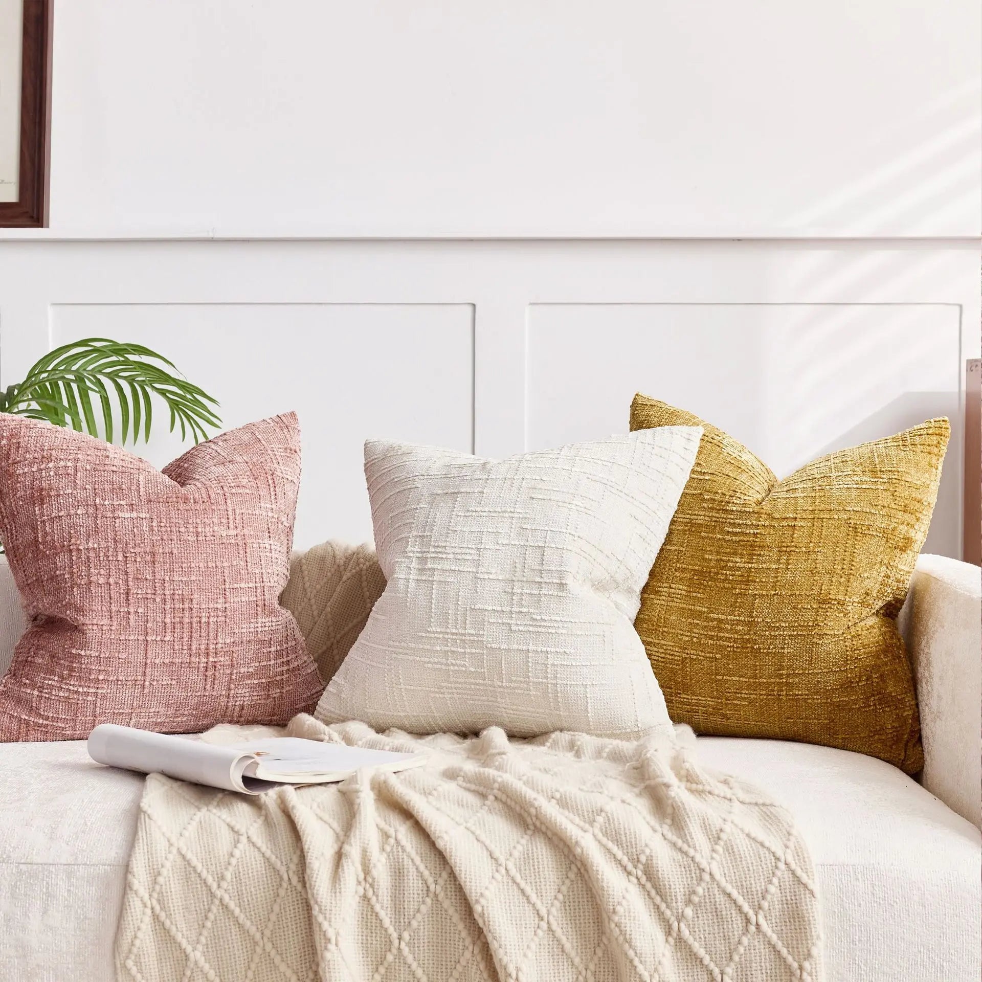 Premium Bamboo Textured Cushion Covers - Various sizes & colours