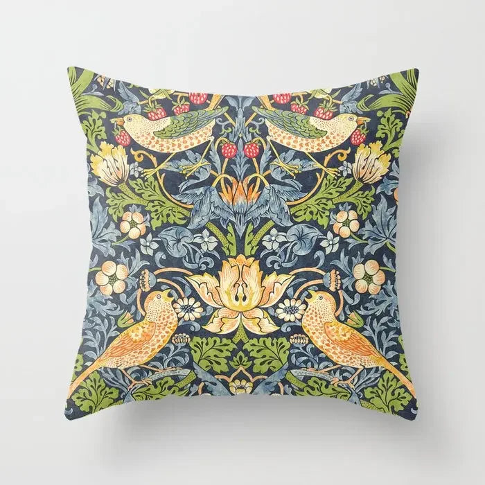 William Morris Strawberry Thief Cotton Blend Cushion Cover - 3 Sizes