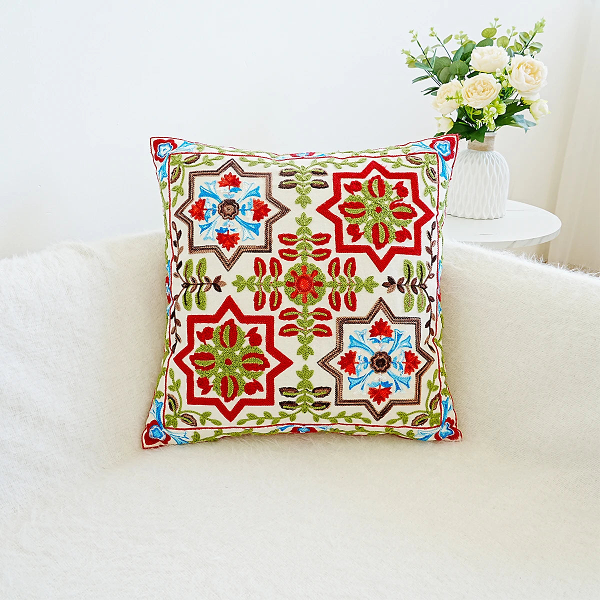 Bohemian Mandala Embriodered Cushion Covers - 18in x 18in
