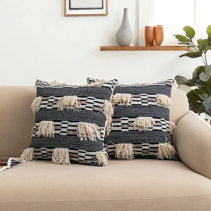 Retro Nordic Geometric Tufted Cushion Covers 45x45cm