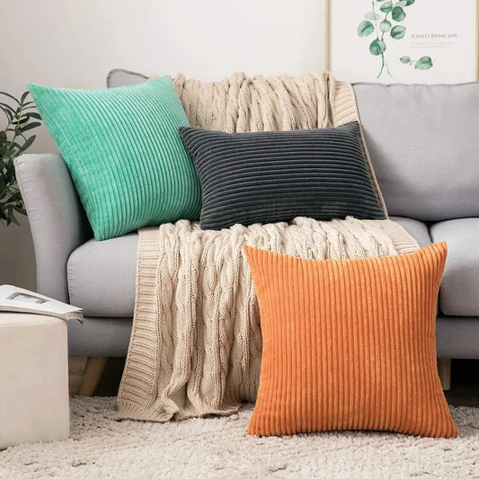 Cool And Soft Corduroy Cushion Covers - Many Colours & 2 sizes