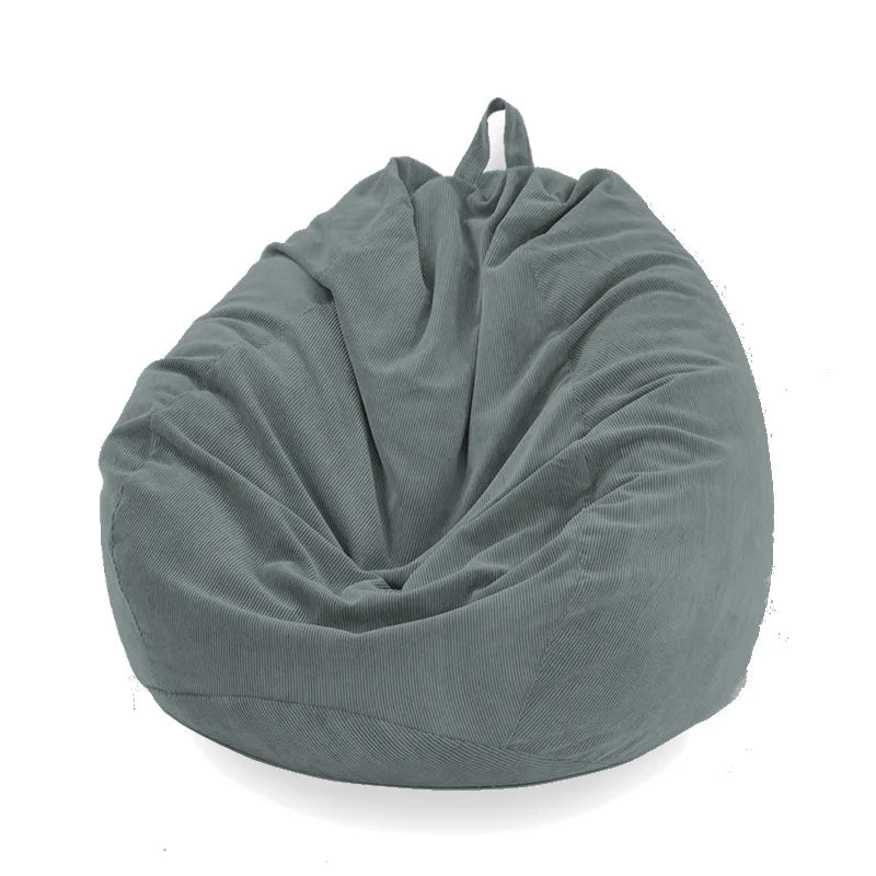 Grey Thin-Lined Corduroy Bean Bag Covers