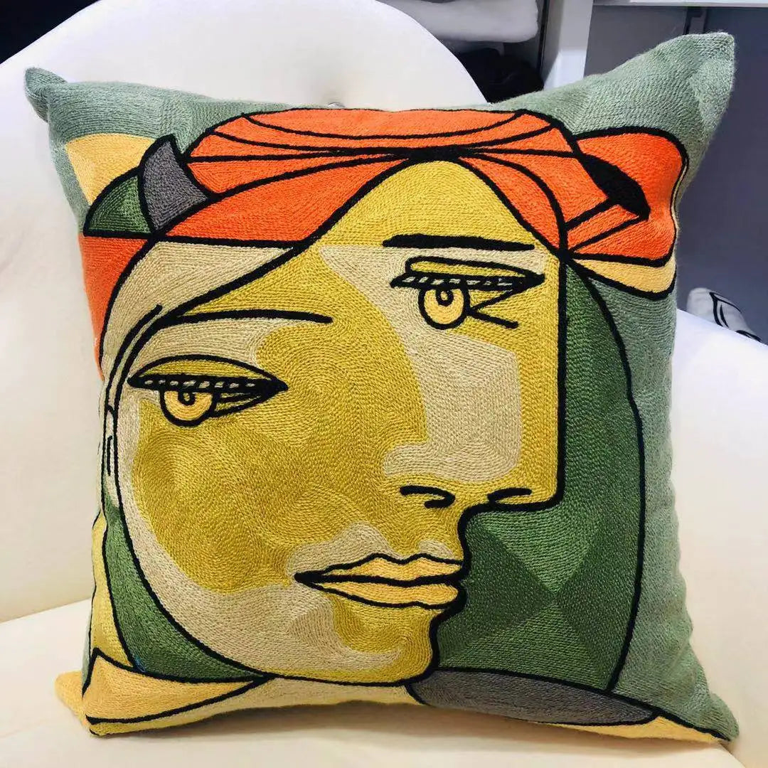 Picasso Embroidery Cushion Covers - 45cm x 45cm or 18in x 18in