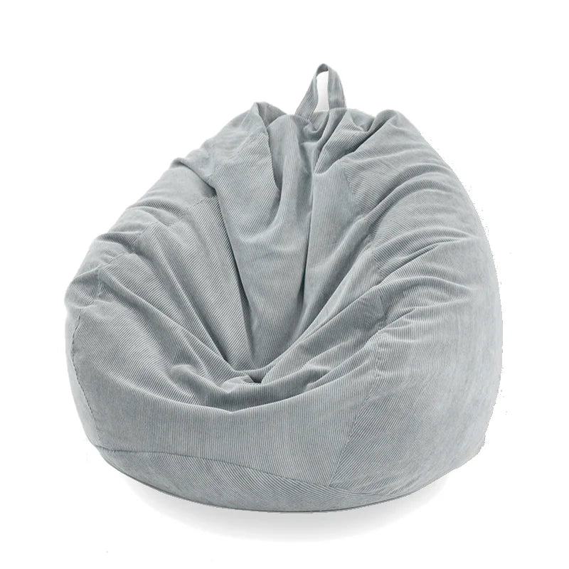 Light Grey Thin-Lined Corduroy Bean Bag Covers