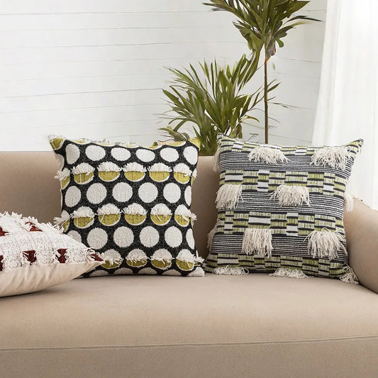 Retro Nordic Geometric Tufted Cushion Covers 45x45cm