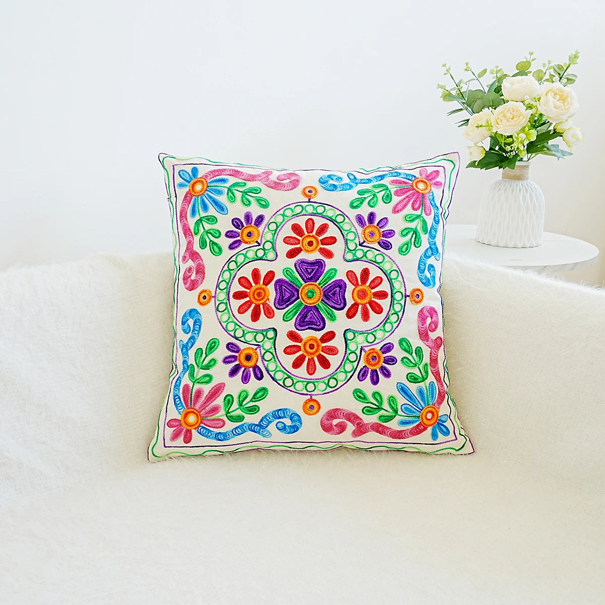 Bohemian Mandala Embriodered Cushion Covers - 18in x 18in