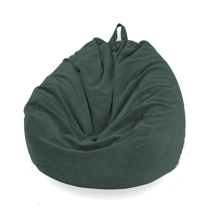 Dark Green Thin-Lined Corduroy Bean Bag Covers