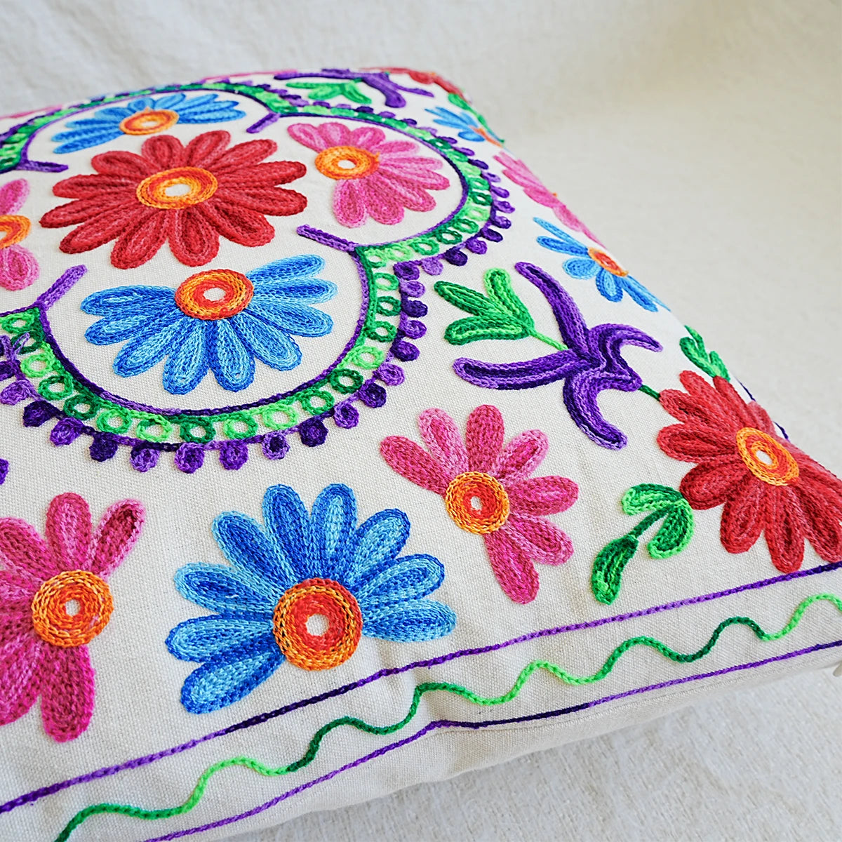 Bohemian Mandala Embriodered Cushion Covers - 18in x 18in
