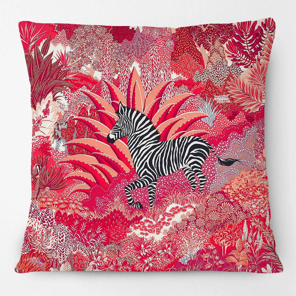 Colourful Jungle Giraffe & Zebar Cushion Covers 18in (45cmx45cm)