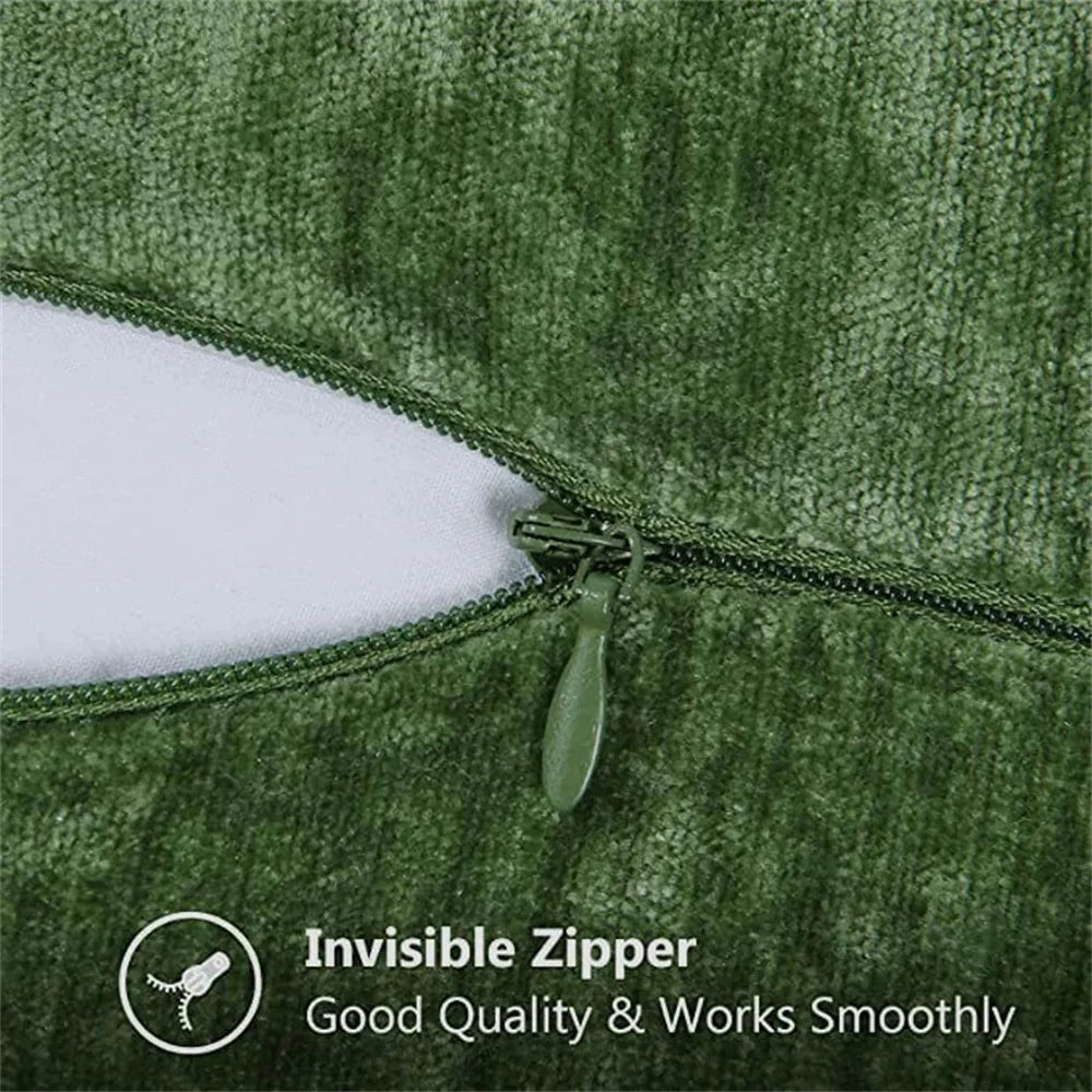 Green Vintage Style Chenille Velvet Luxury Cushion Covers