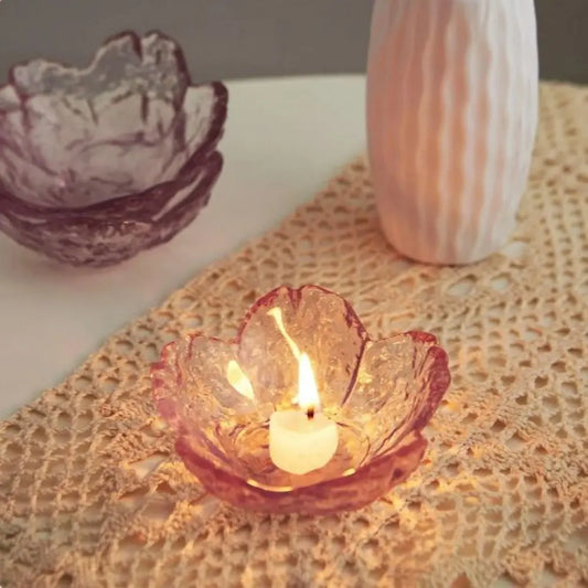 Cute Glass Flower Bowls for Candle Sand Wax