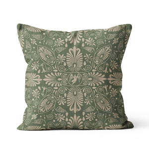 Green Gorgeous Vintage Floral Linen Cushion Covers - 18in x 18in