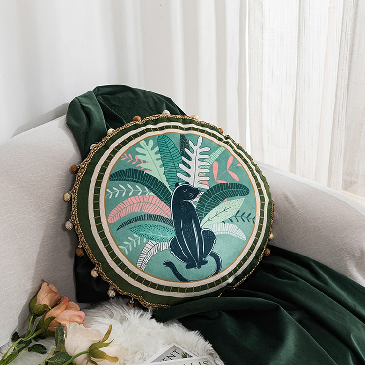 Beautiful Velvet Floral & Panther Print Cushion Covers - Square & Round