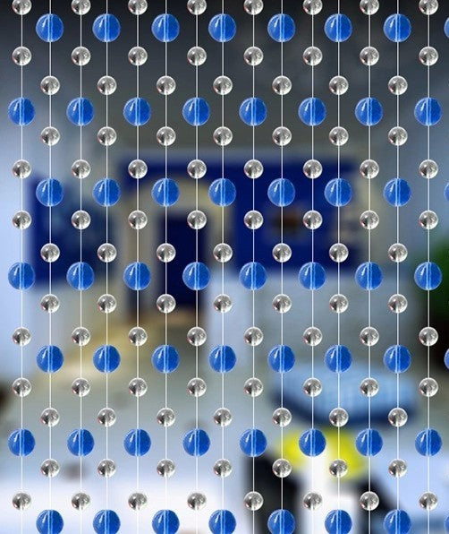 Blue Glass Bead Curtain Room Divider / Door Curtain For Small Spaces