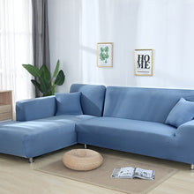 Light Blue Plain Colour Stretchy Sofa Covers For 1-4 Seaters