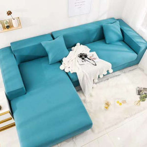Turquoise Plain Colour Stretchy Sofa Covers For 1-4 Seaters