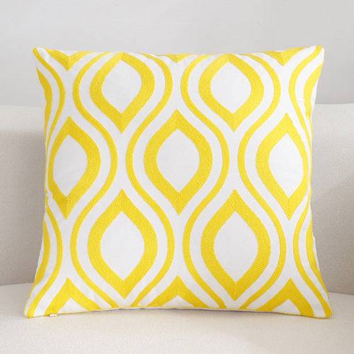Scandinavian embroidery cushion cover - yellow - Retro - Indimode