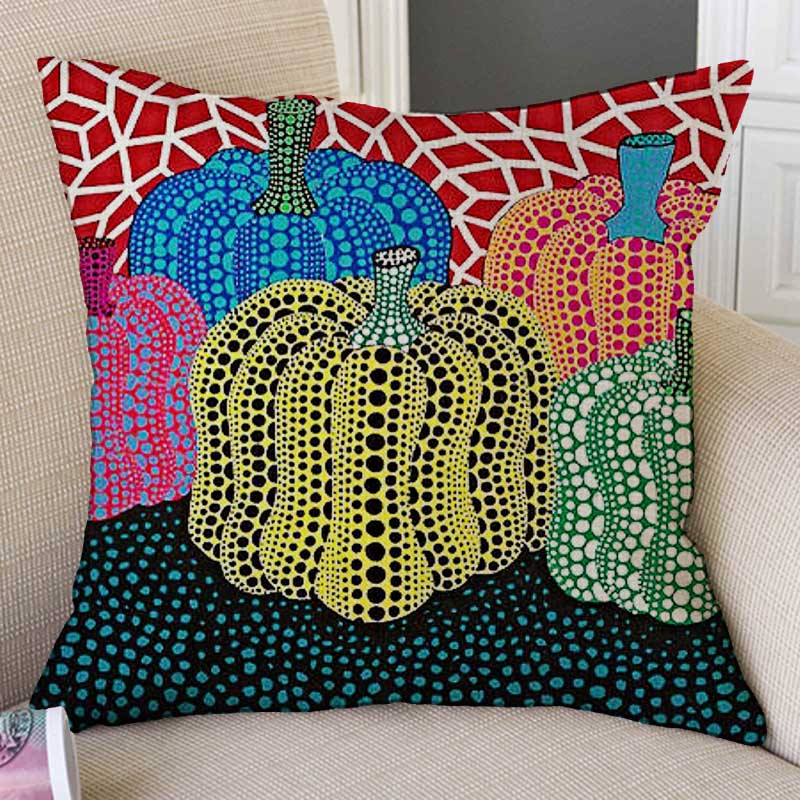 pumkin Mosaic Polka Dot Japanese Art Cushion Covers