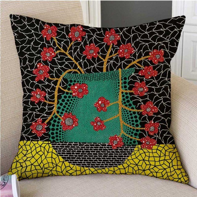Vase Mosaic Polka Dot Japanese Art Cushion Covers