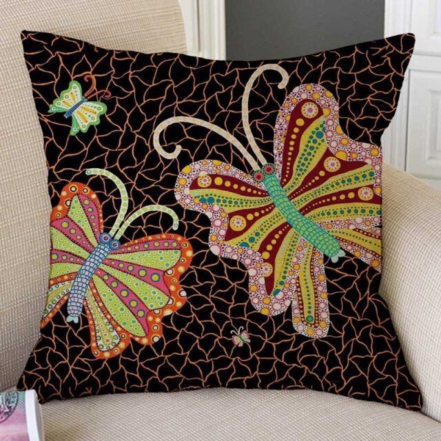butterfly Mosaic Polka Dot Japanese Art Cushion Covers