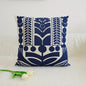 Cream & Navy Geometric Embroidered Cushion Covers - 3 Sizes