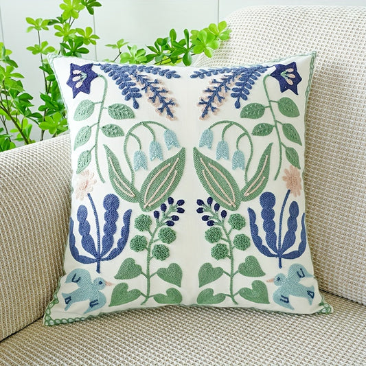 Bluebell Embroidered 100% Cotton Cushion Covers