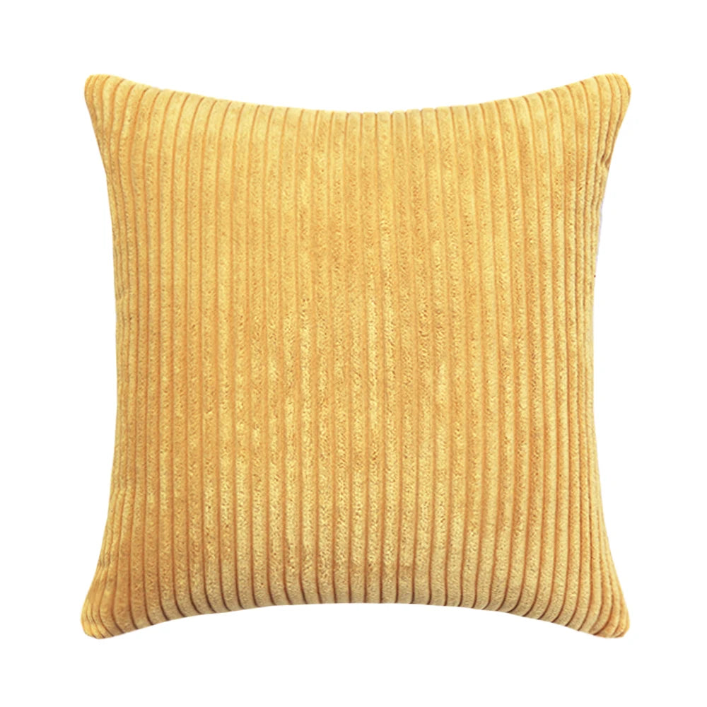 yellow Extra Large Broad Corduroy Cushion Covers - 50cm - 70cm