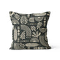 Nordic Linen & Black Cushion Covers - Leaves & Geometric Prints