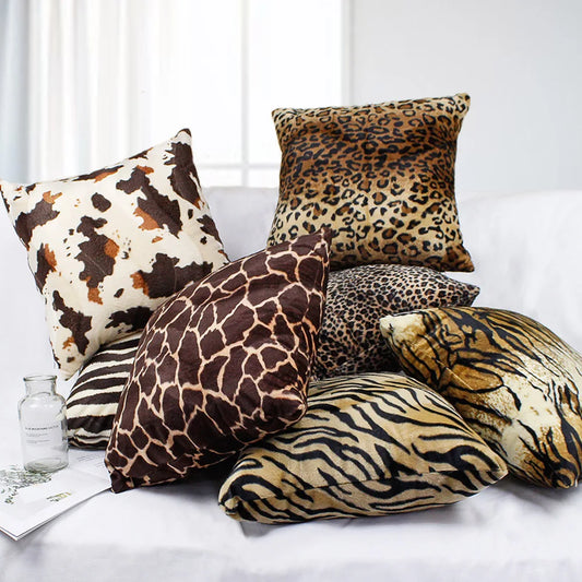 Faux Fur Animal Print Soft Cushion Covers - 3 sizes