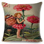 Alphabet Floral Fairy Cushion Covers (A-Z) - 18inx18in