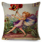 Alphabet Floral Fairy Cushion Covers (A-Z) - 18inx18in