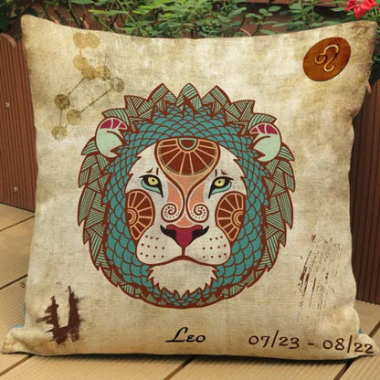 Leo - Vintage Style Zodiac 12 Signs Cushion Covers - 18in x 18in (45cm x 45cm)